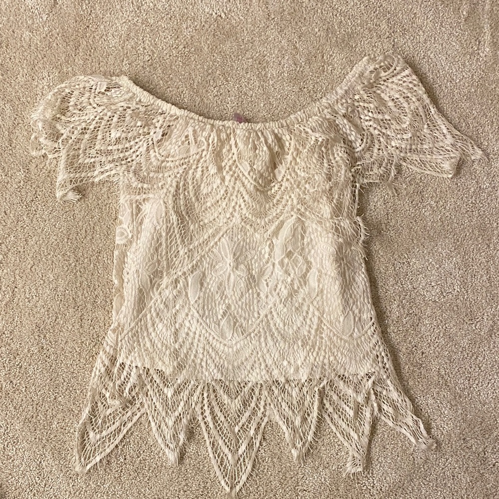 No Boundaries Cream Lace Blouse